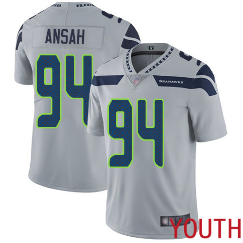 Seattle Seahawks Limited Grey Youth Ezekiel Ansah Alternate Jersey NFL Football 94 Vapor Untouchable
